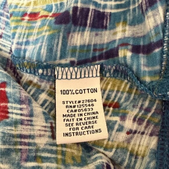 Habitat Clothes to Live In Womens Lagenlook Asymmetric Top Size XS Geometric Art - Picture 6 of 10